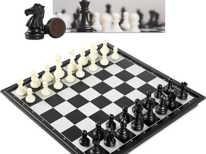 Chess Set, Folding Chess Board, Magnetic Chess Pieces, Travel Chess Games Toys for Kids Adults, Portable Chess Board Set, Educational Board Games Gifts
