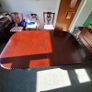 Hand carved Mahogany dinning table with 6 chairs Image 6