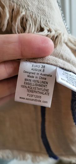 SASS & BIDE 100% Line Seqinned Striped Drape with Pockets - Rrp 220 AUD