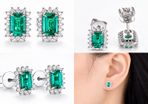 Emerald and Diamond Earrings