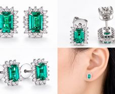 Emerald and Diamond Earrings