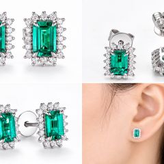 Emerald and Diamond Earrings