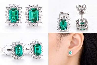 Emerald and Diamond Earrings