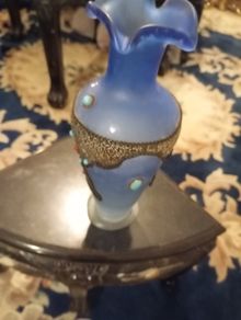 Vintage Hand Blown Morrocan Art Glass Vase