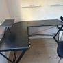Black L-Shaped Corner Desk with Monitor Shelf Image 6