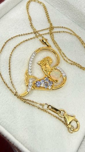 Silver Mermaid in Heart Pendant by Harry Ivens