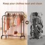 NEW SALE | Clothes Rail Metal Double Pole Garment Rack Multifunctional Clothes Racks with Shelves for Hanging Clothes,Suitable for Home Bedroom Image 3