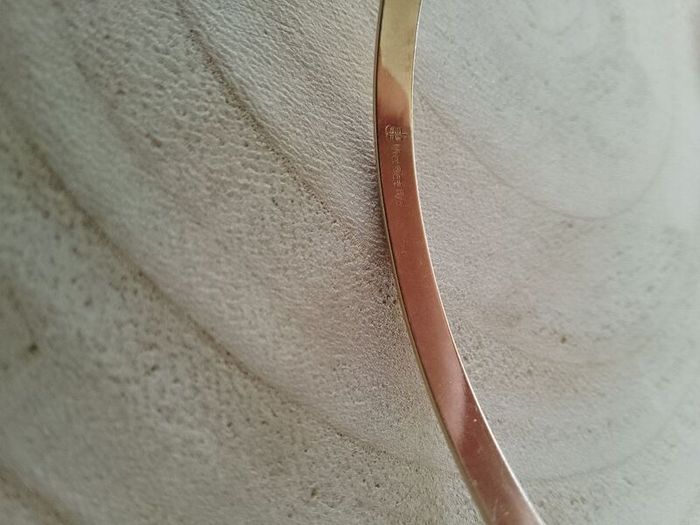 Vintage Rolled Gold Bangle Bracelet  Amethyst  Clear Stone Cluster