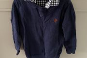 Next baby navy jumper with faux shirt collar neckline