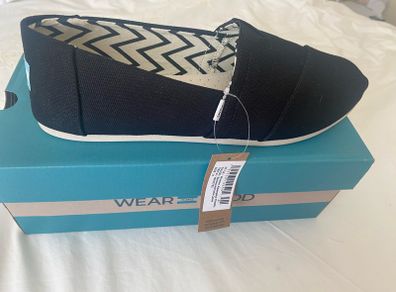 Toms Alpargata Classic black cotton canvas shoes