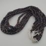 Vintage African MultiColor Stripe Black 7.4mm - 7.6mm Glass Beads Strand Image 9
