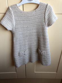 Zara Kniwear baby girls 12-18 knit dress with bow detail