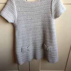 Zara Kniwear baby girls 12-18 knit dress with bow detail