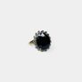9ct Gold ring with a large sapphire and diamonds Image 2