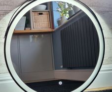 LED Bathroom Mirror Black Frame Antifog Demister