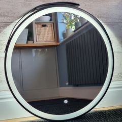 LED Bathroom Mirror Black Frame Antifog Demister