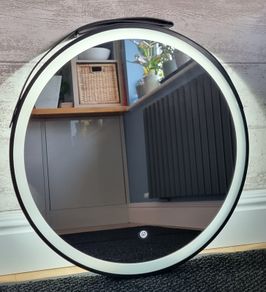 LED Bathroom Mirror Black Frame Antifog Demister