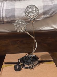 Sphere 2-Light Chrome Table Lamp Silver