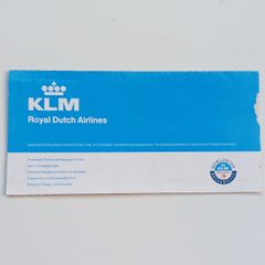 Vintage KLM Royal Dutch Airlines ticket  1994