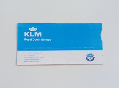 Vintage KLM Royal Dutch Airlines ticket  1994