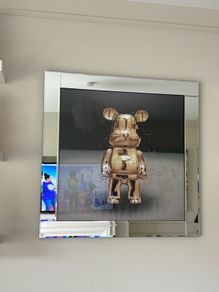 Bear brick painting with mirror surround