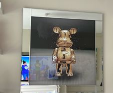 Bear brick painting with mirror surround