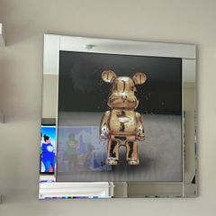 Bear brick painting with mirror surround