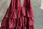Shein Red Sparkly Dress Never Worn