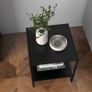 Industrial Design Side Table Coffee Table Bedside Table, 1 Shelf, Black Image 2