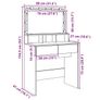 Dressing Table with LED Black 80x41x134.5 cm Image 4