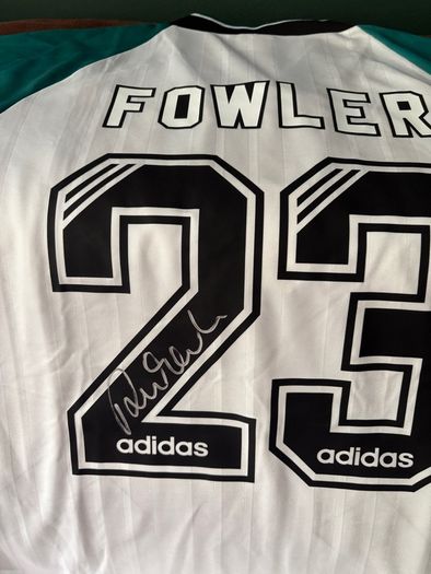 Robbie Fowler signed Liverpool away jersey