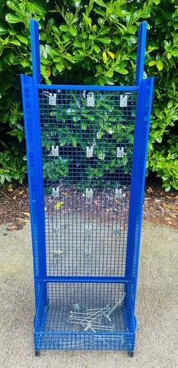 Large Blue Steel Shop Display Stand With 25 Hooks