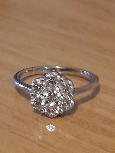 Silver diamond 925 hallmarked  size 7