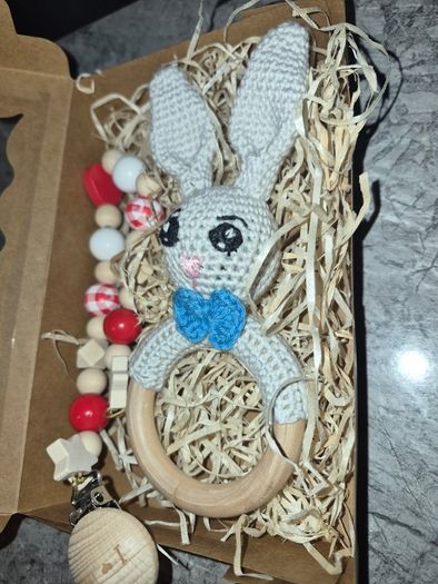 All handmade  Rattle & soother chain 15 each