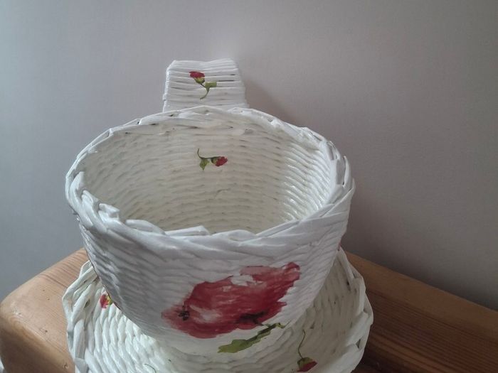 Handmade newspaper basket.