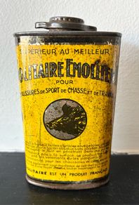 1950's Leather Oil Tin