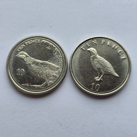 Gibraltar 10 Pence Barbary Partridge BIRD