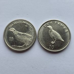 Gibraltar 10 Pence Barbary Partridge BIRD
