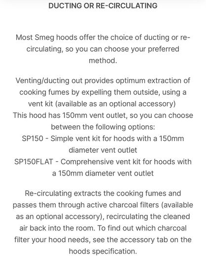 Smeg 110cm Extractor hood black (brand new in box)