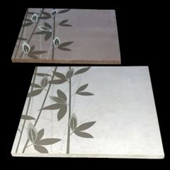 Pair of Large Suede Effect Bamboo Wall Art Prints