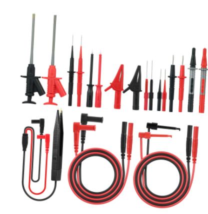 BRAND NEW 21pcs Electronic Test Lead Kits Multimeter Lead with Alligator Clips Replaceable Probes Tips Accessories Kit