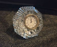 Waterford Crystal Lismore Diamond Shaped Desk Clock - Fully Working