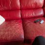 Red leather corner sofa Image 2