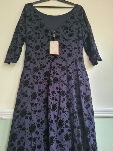 Monsoon half sleeve dress midi navy floral Size UK 14 EU 42  Brand new BNWT RRP 90euro