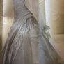 Beautiful duchess stain hand embroidered wedding dress Image 2