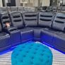 Halifax Corner Electric Leather Recliner Sofa - USB ports - LED lights Image 7