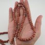 Vintage African white Stripe Orange 7.1mm - 7.5mm Glass Beads Necklace Image 8