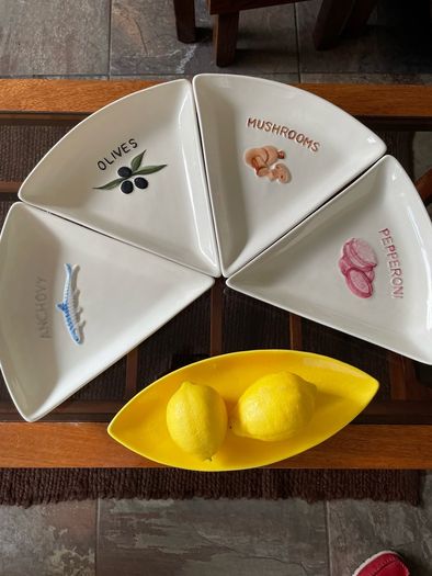 Discontinued Sainsbury Retro Look Pizza Slice Ceramic Plates