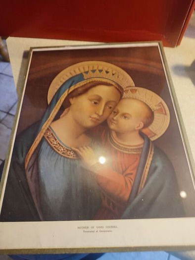 Wall Hanging Mother Of Good Counsel Venerated At Genazzano Image Print Catholic Mother Of Good Counsel Venerated At Genazzano Glass Covered Without Frame.