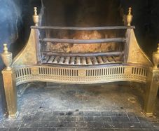Antique brass fireplace insert